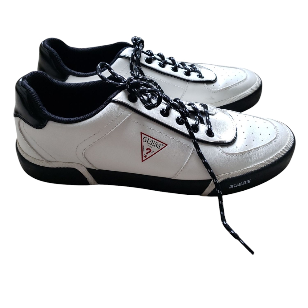 Guess Classic White and Black Sneakers - Picture 3 of 6